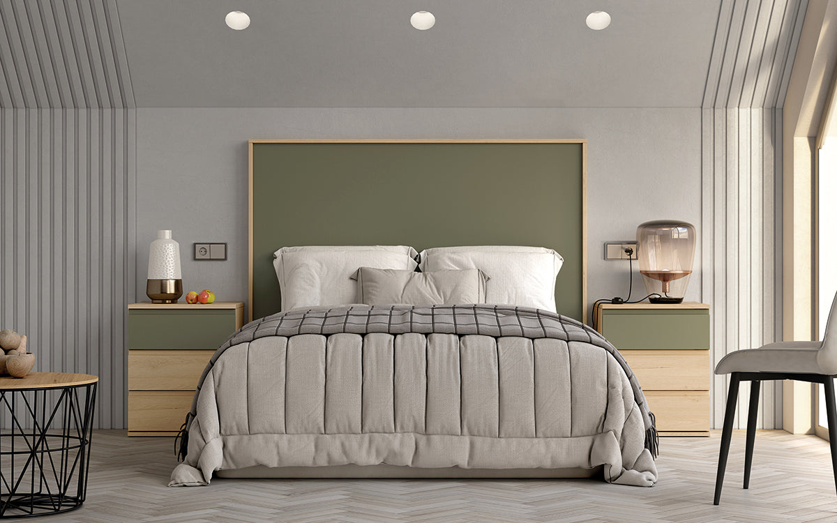 Cabezal LIS GHIO de Muebles Azor en Roble/Oliva (composición 35)