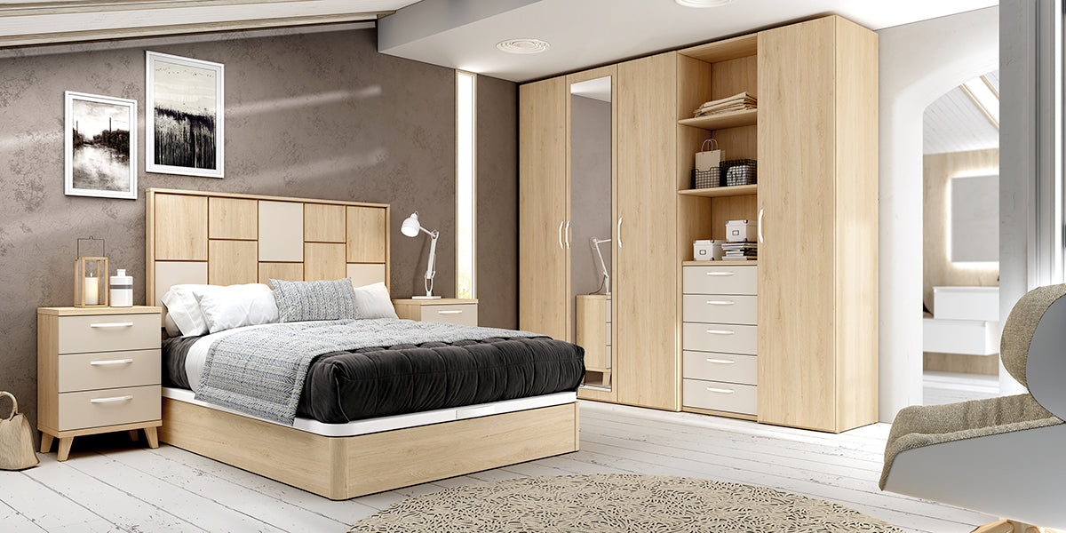 Cabezal LIDDO GHIO de Muebles Azor en Roble/Perla (composición 54)