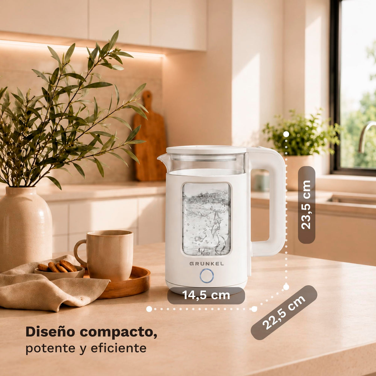 Hervidor de agua 1,8 L Grunkel HV-18CWPBL