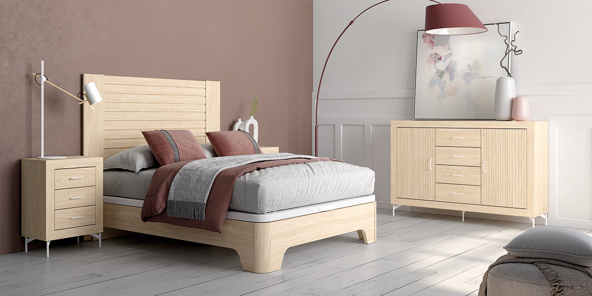 Cabezal XERA JORDAN evo de Muebles Azor en Alpin/Lined Alpin (composición 13)