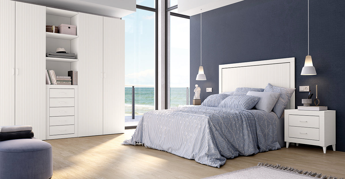 Cabezal KANE JORDAN evo de Muebles Azor en Soul Blanco/Lined Blanco (composición 16)