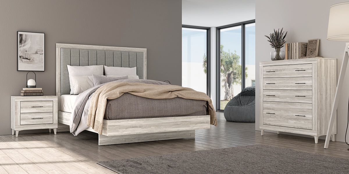 Cabezal LINUS JORDAN evo de Muebles Azor en Artic/Textil Humo (composición 18)