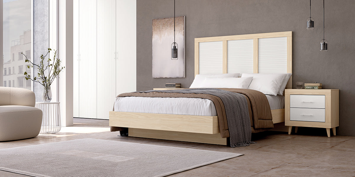 Cabezal MAUI JORDAN evo de Muebles Azor en Alpin/Lined Blanco/Soul Blanco (composición 29)