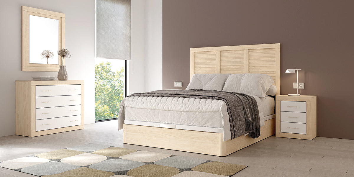 Cabezal MAUI JORDAN evo de Muebles Azor en Alpin/Lined Alpin/Soul Blanco (composición 37)