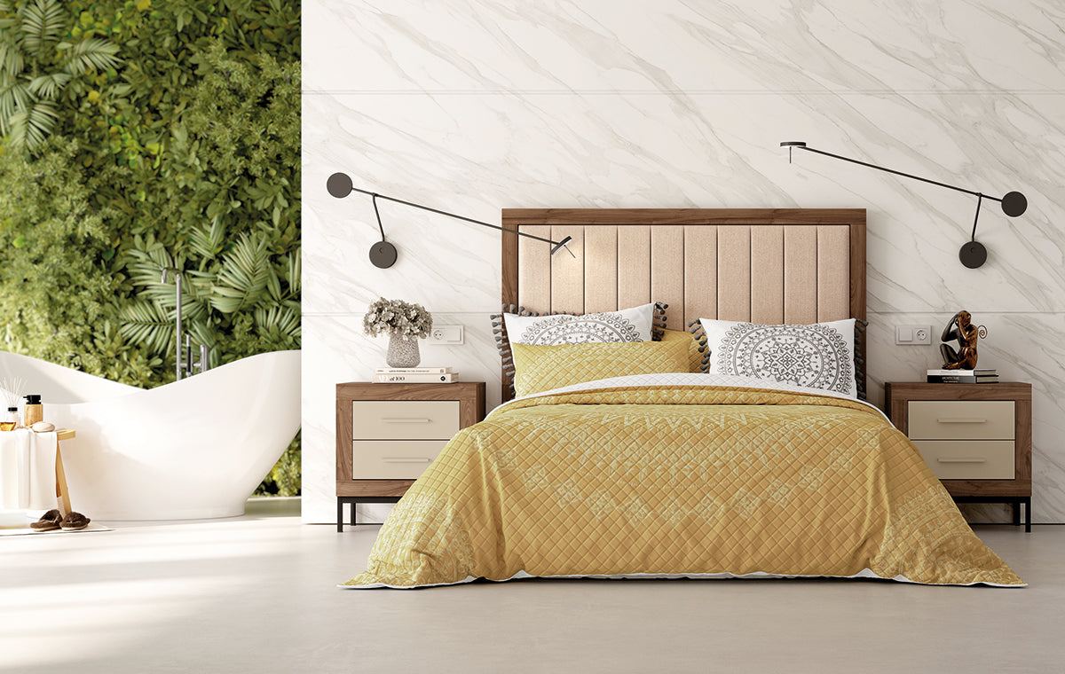 Cabezal LINUS JORDAN evo de Muebles Azor en Java/Perla/Textil Tierra (composición 40)