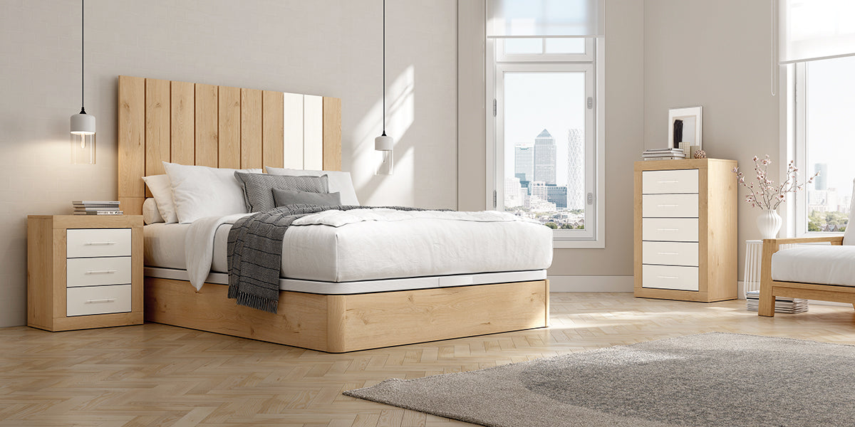 Cabezal STUA JORDAN evo de Muebles Azor en Roble/Soul Blanco (composición 42)