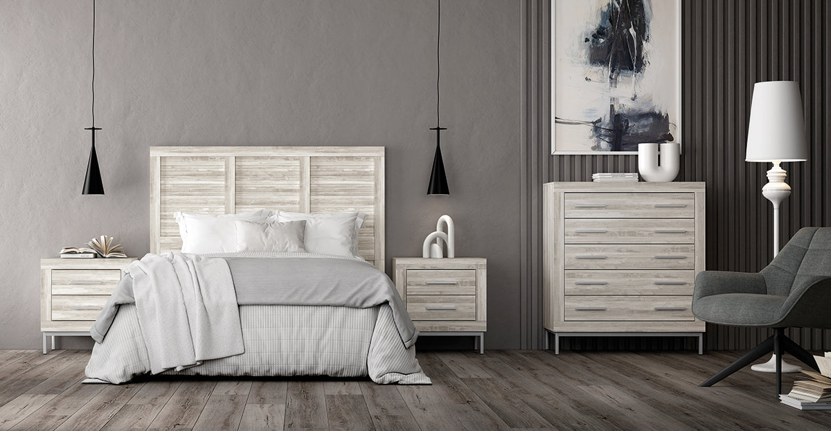 Cabezal MAUI JORDAN evo de Muebles Azor en Artic/Lined Artic (composición 46)
