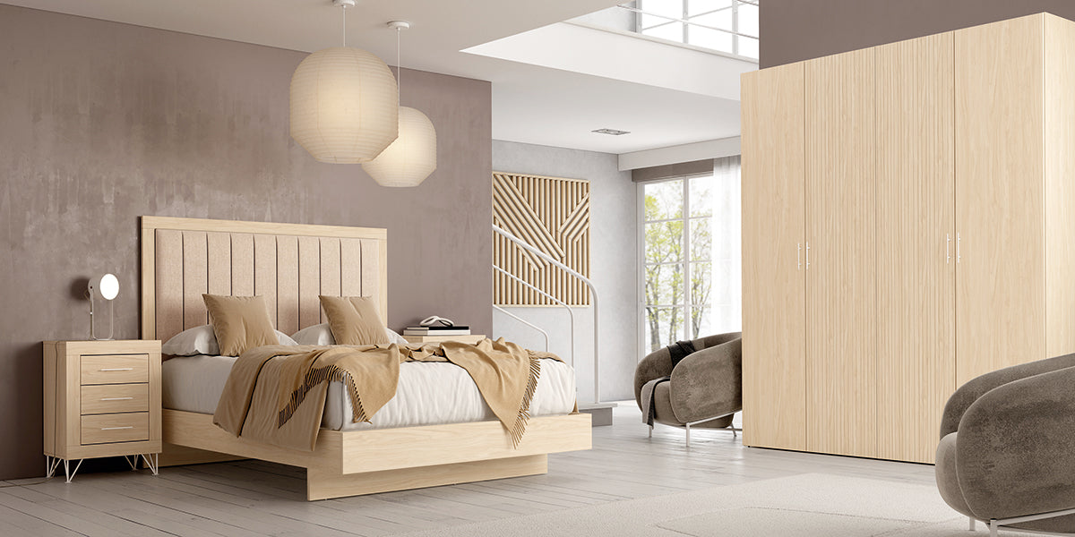 Cabezal LINUS JORDAN evo de Muebles Azor en Alpin/Lined Alpin/Textil Tierra (composición 50)