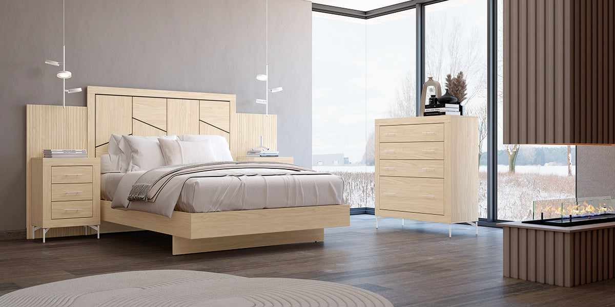 Cabezal DUETO JORDAN evo de Muebles Azor en Alpin/Lined Alpin (composición 58)