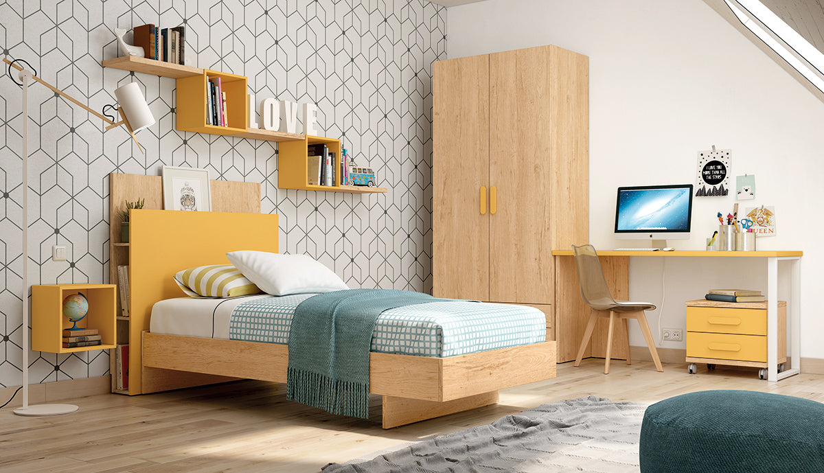 Cabezal LINE PLUS LIDER go de Muebles Azor en Bambú/Mostaza (composición 251)