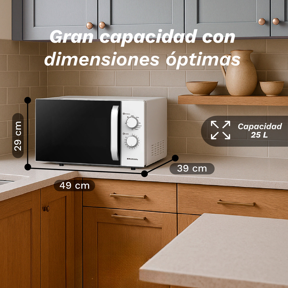 Microondas con grill 25 L Grunkel MWG-25GRILL
