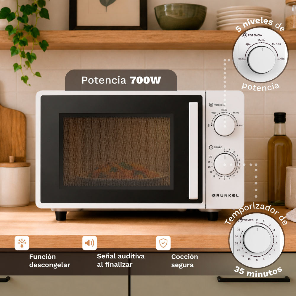 Microondas 20 L Grunkel MW-20FLAT sin plato giratorio