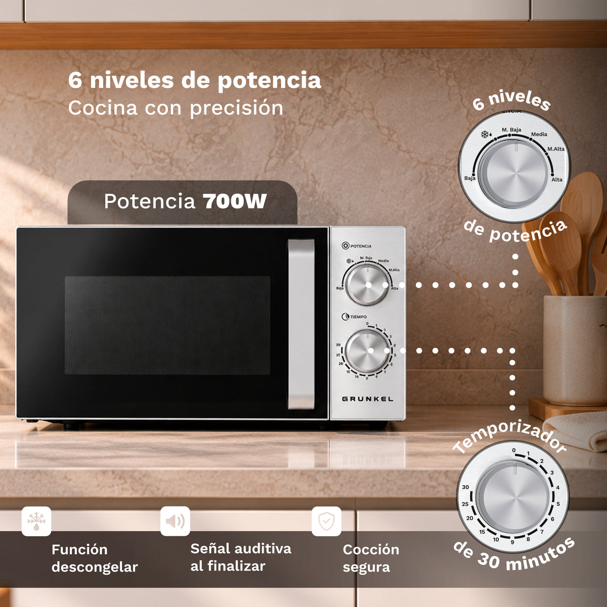 Microondas 20 L Grunkel MW-20IXG