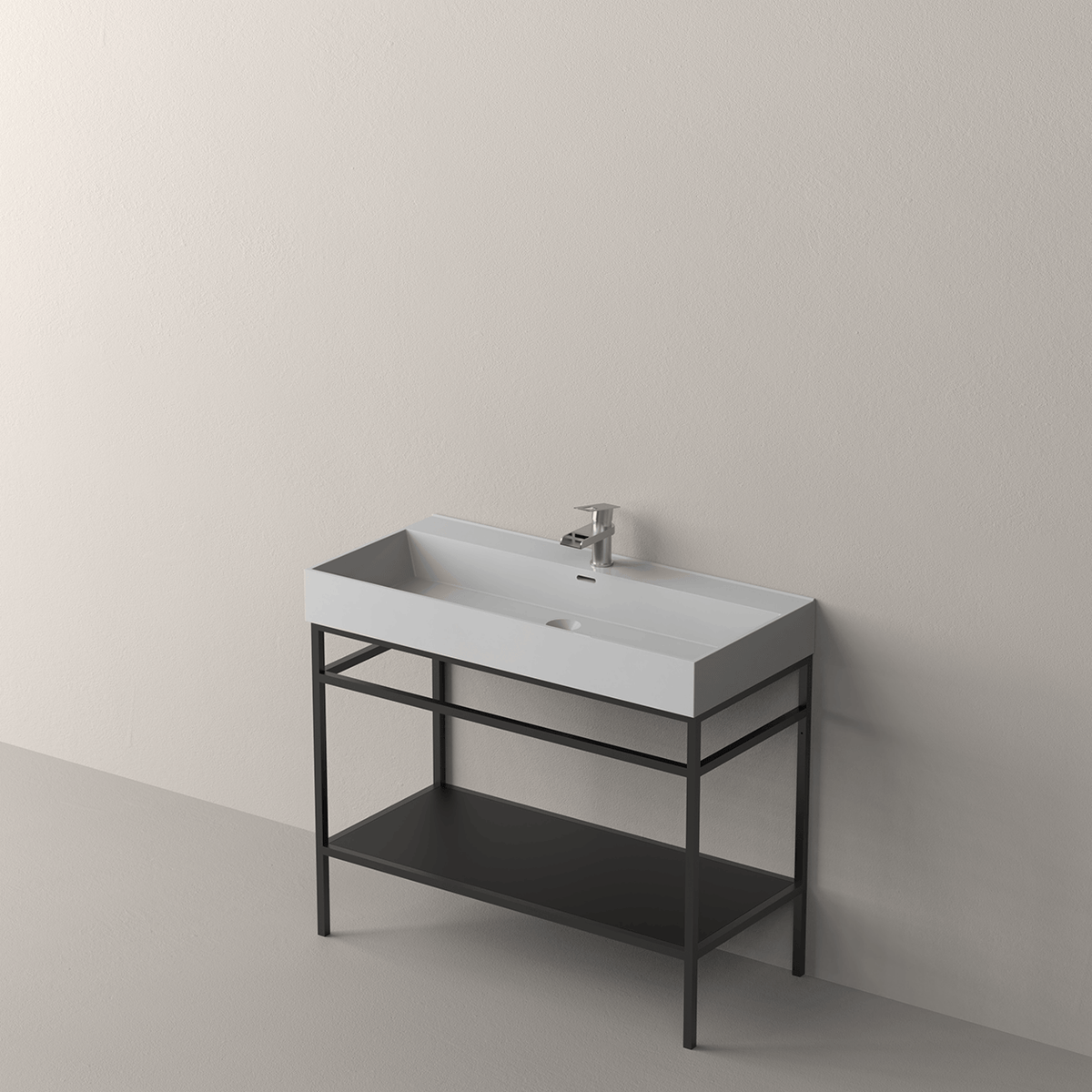 Mueble de baño Origin aluminio negro mate con lavabo cerámico - NOFER