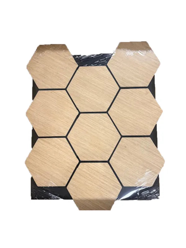 Panel decorativo panal madera claro 69 x 56 cm