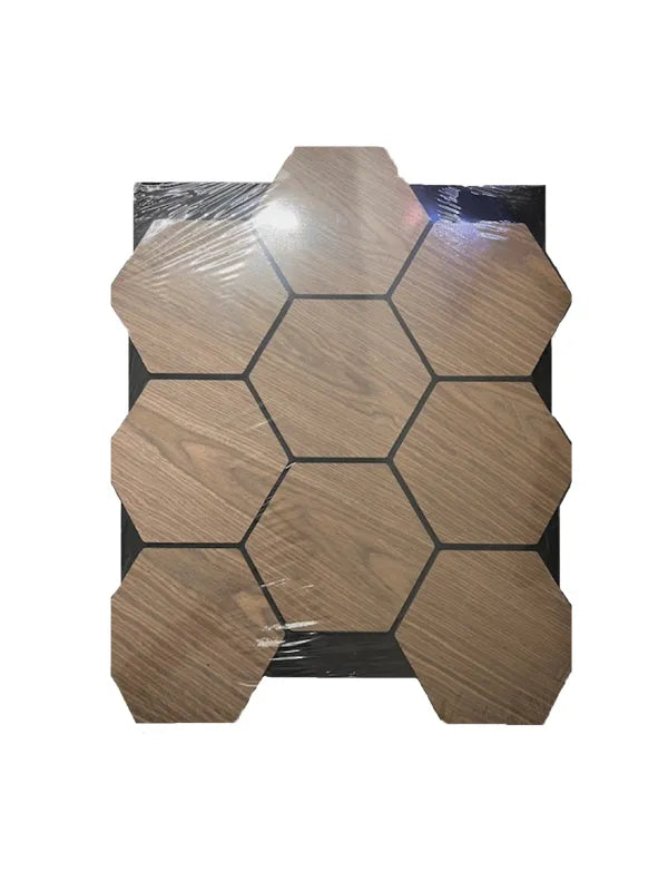 Panel decorativo panal madera oscuro 69 x 56 cm