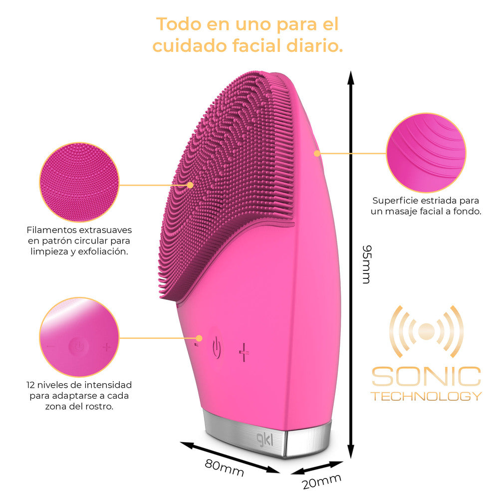 Limpiador facial ultrasónico Grunkel PINKCARESS rosa