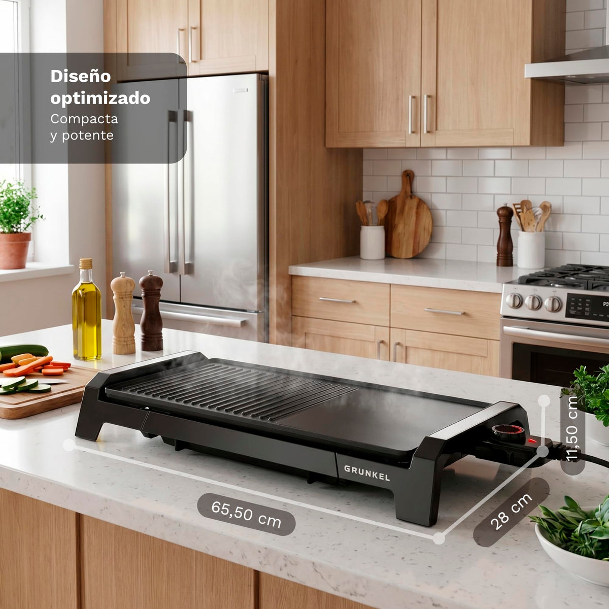 Plancha de asar eléctrica + grill Grunkel BK-DH51