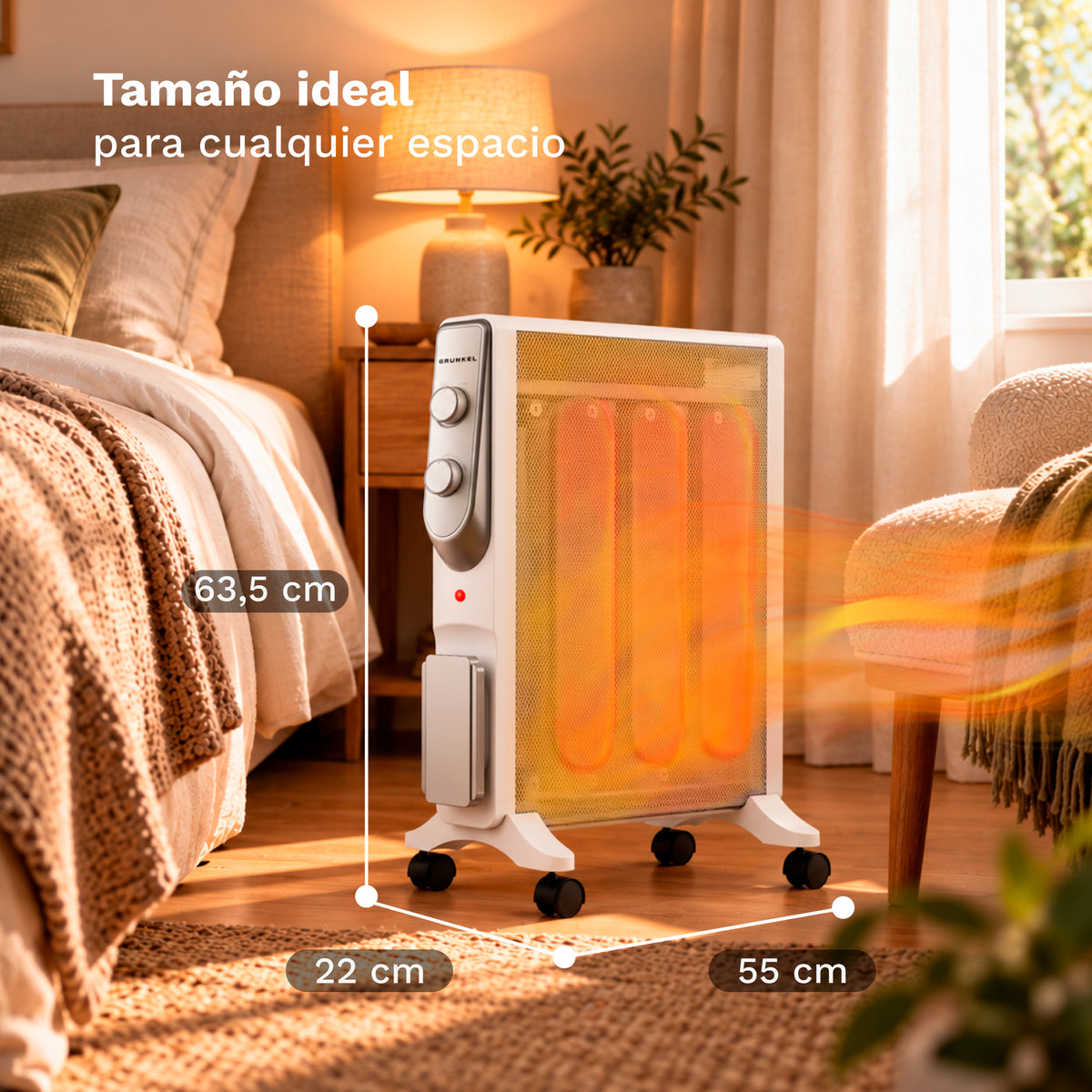 Radiador de mica 4 elementos 2000 W Grunkel RDM-2000
