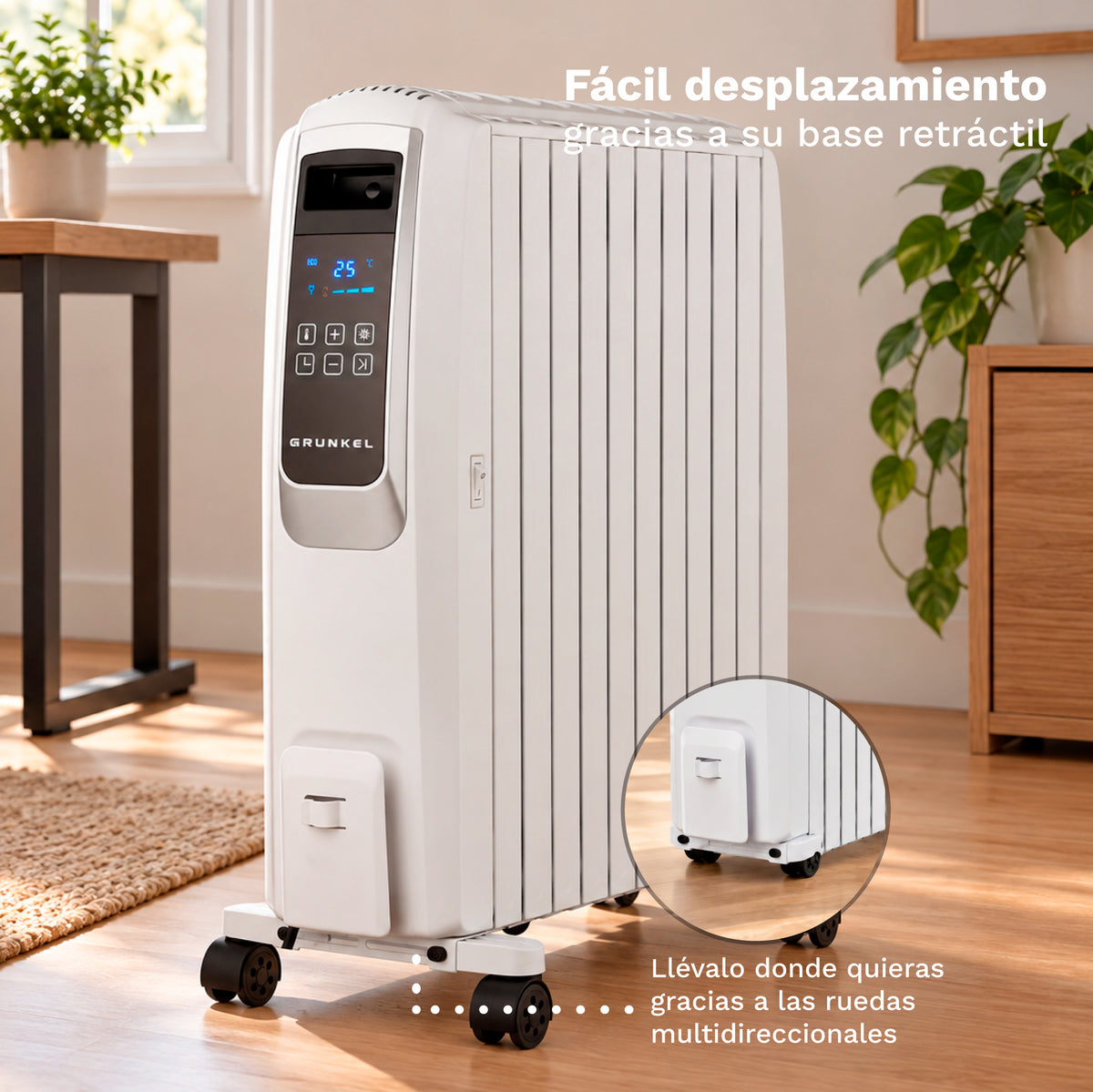 Radiador de aceite digital 10 elementos 2500 W Grunkel RAC-10PIROS