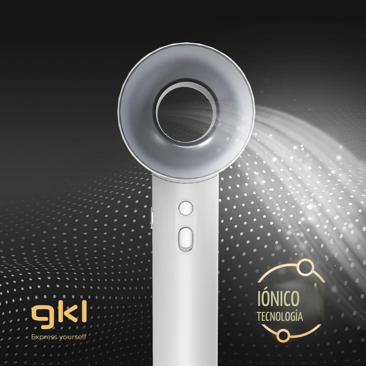 Secador de pelo iónico 1600 W Grunkel PEARLSENSE blanco