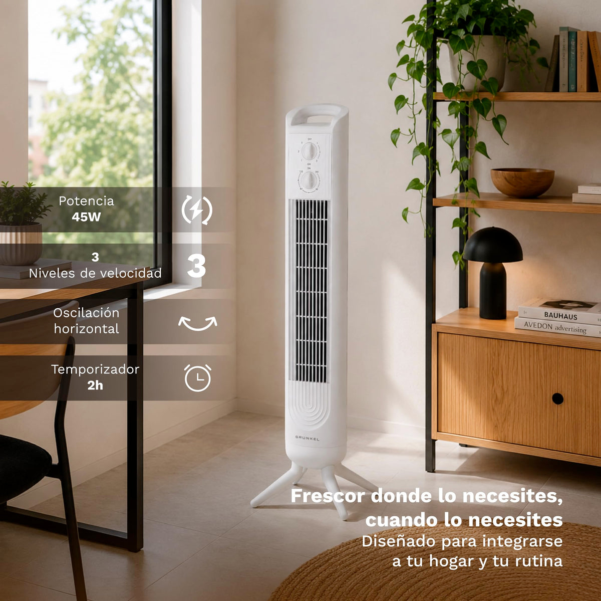 Ventilador de torre Grunkel TF-324LBL blanco