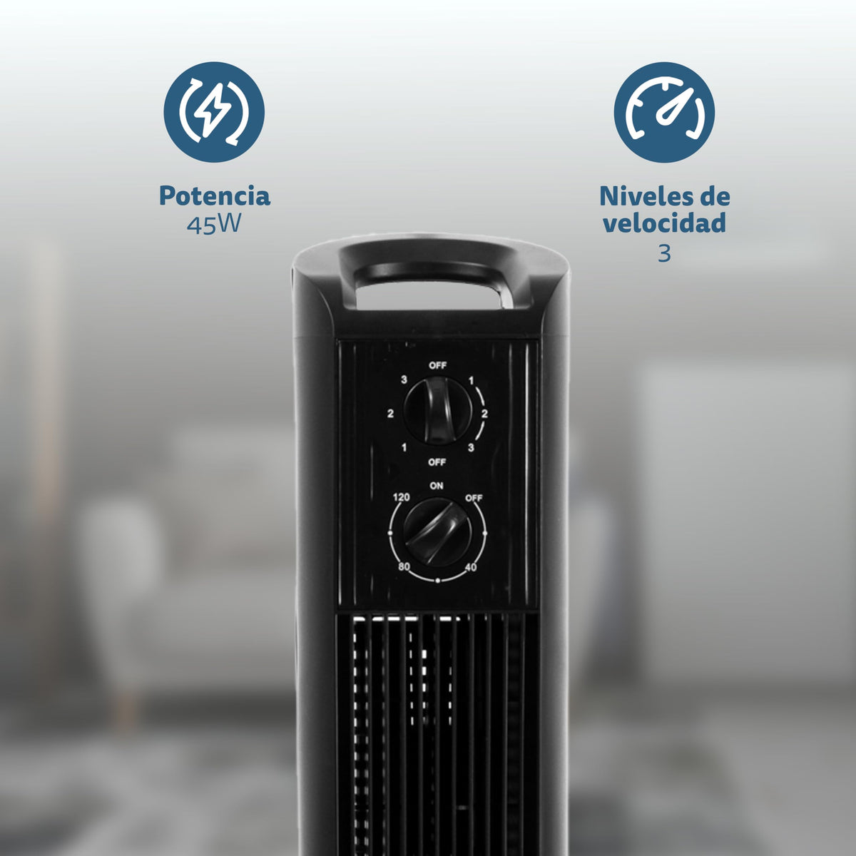 Ventilador de torre Grunkel TF-324LNG negro
