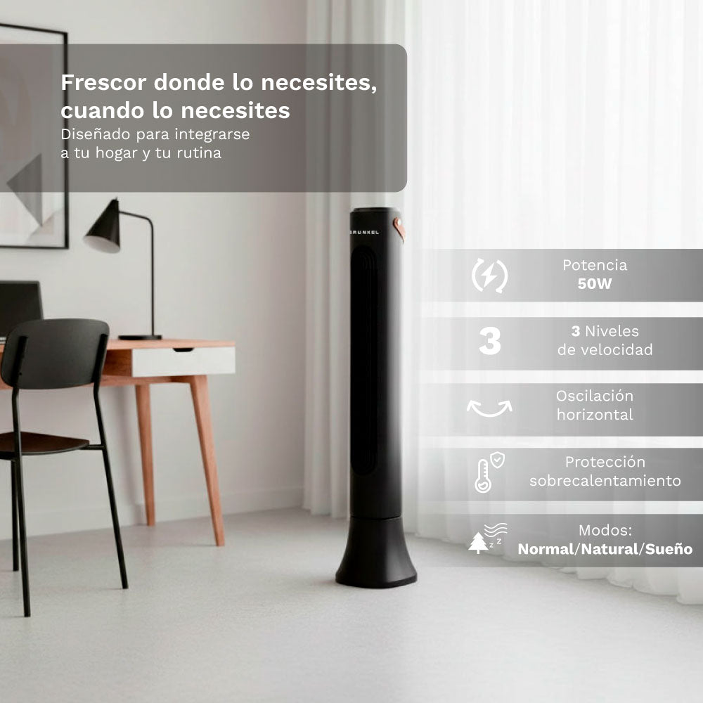 Ventilador de torre digital Grunkel TF-DSGNG negro