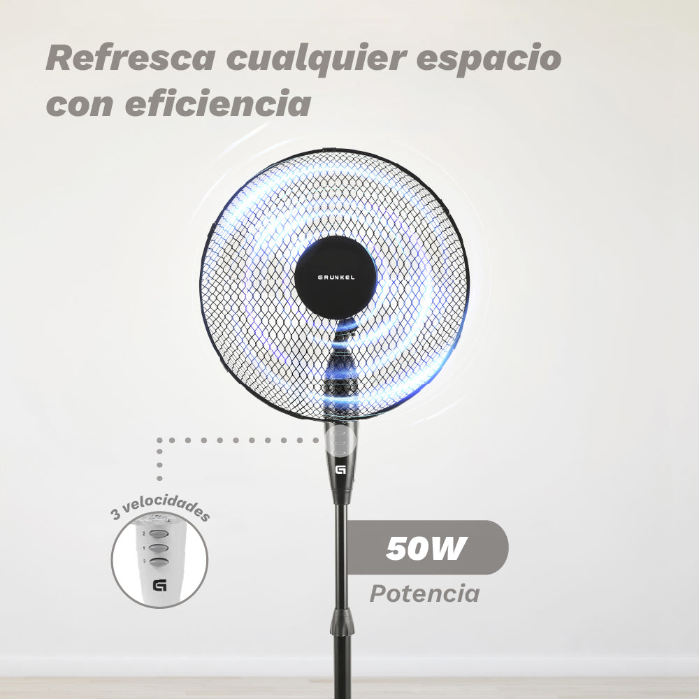 Ventilador de pie con mando 40 cm Grunkel FAN-165RNG negro