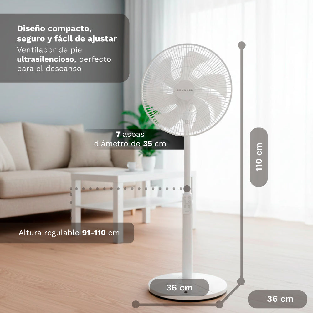 Ventilador de pie ultrasilencioso Grunkel FS-14T