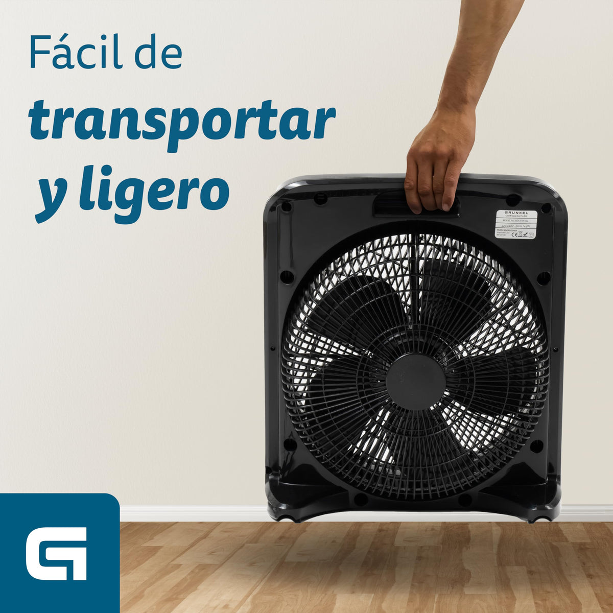 Ventilador de suelo Grunkel BOXFANNG negro