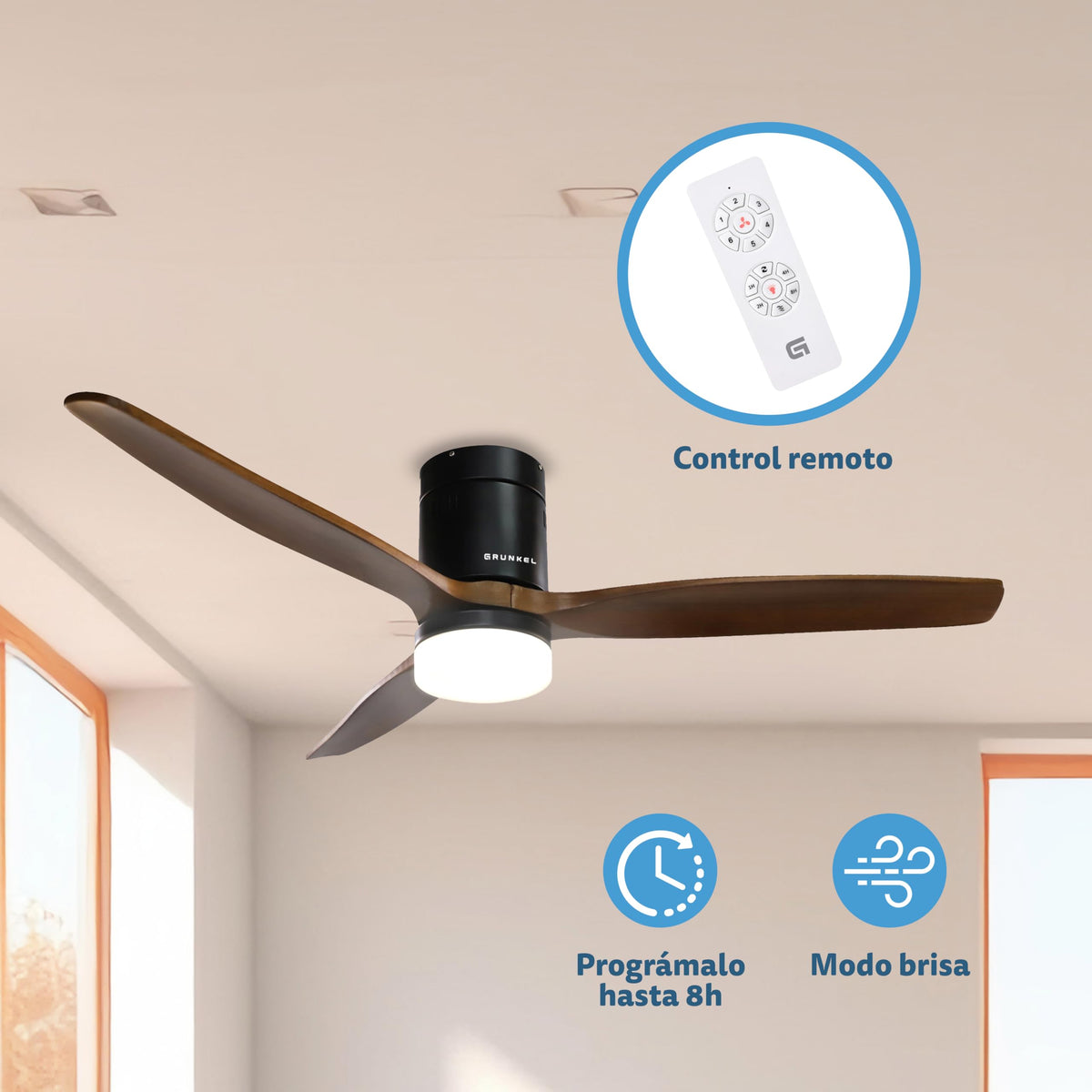 Ventilador de techo 52" Grunkel SKYWIND-52WN