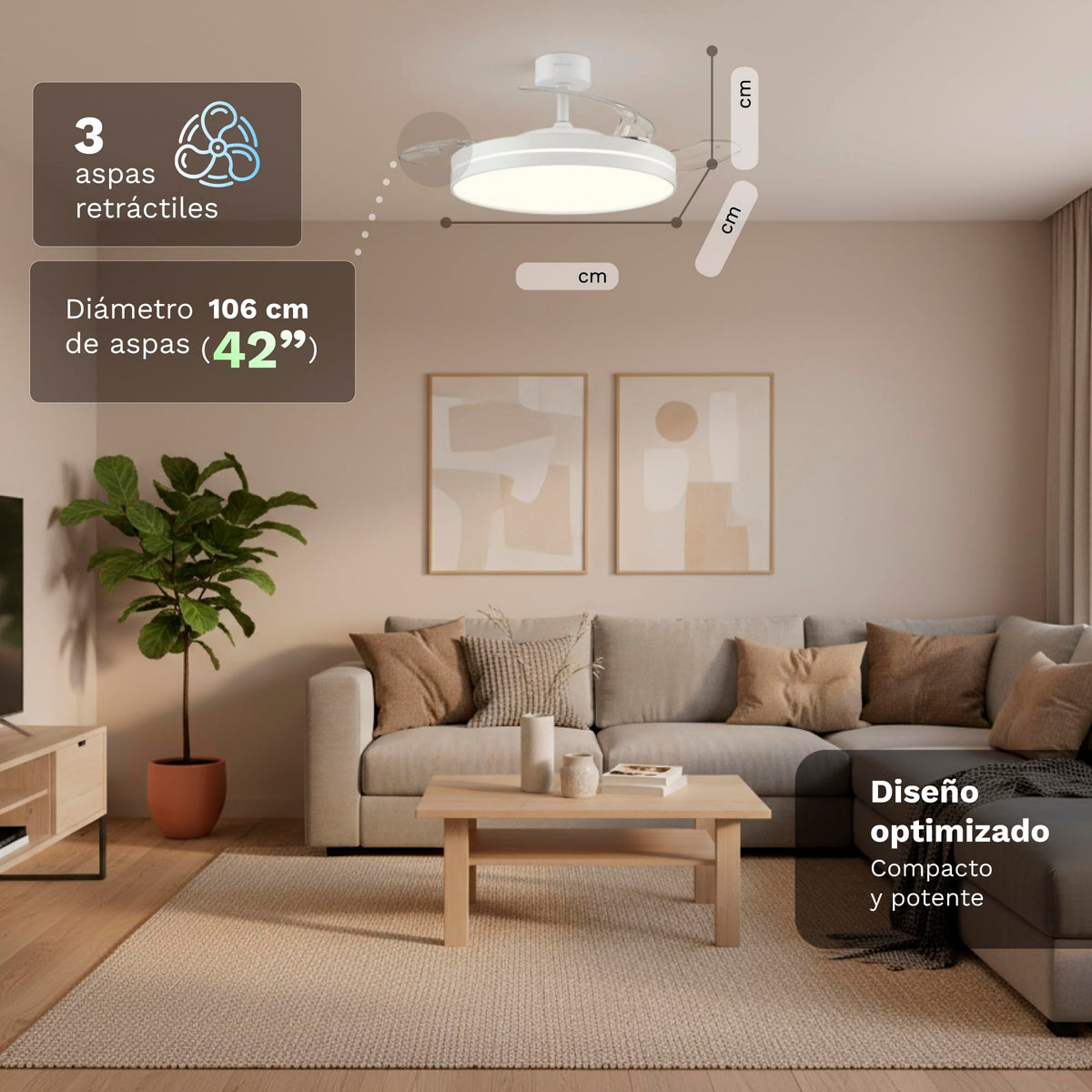 Ventilador de techo 42" Grunkel SKYWHITE42
