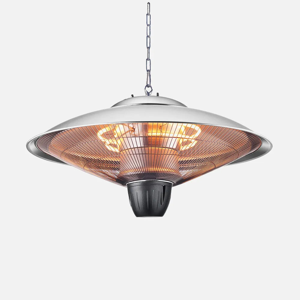 Calefactor de exterior colgante Koel 2000 W de FABRILAMP en color plata