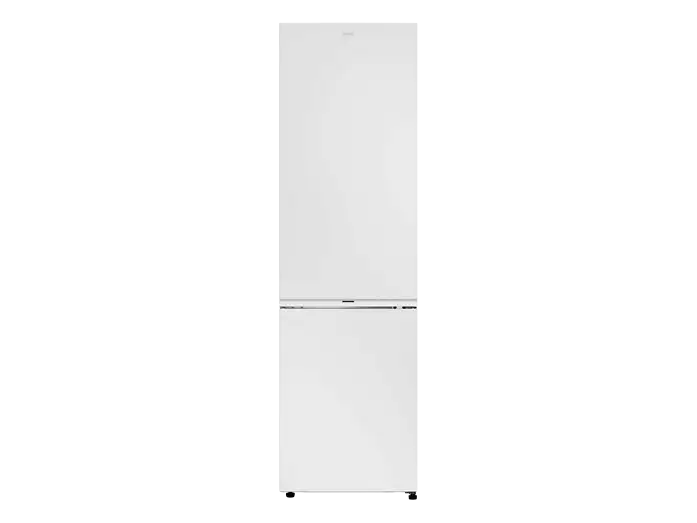 Frigorífico combi Candy CNCQ2T620CW blanco de 409 litros, vista frontal con ambas puertas cerradas