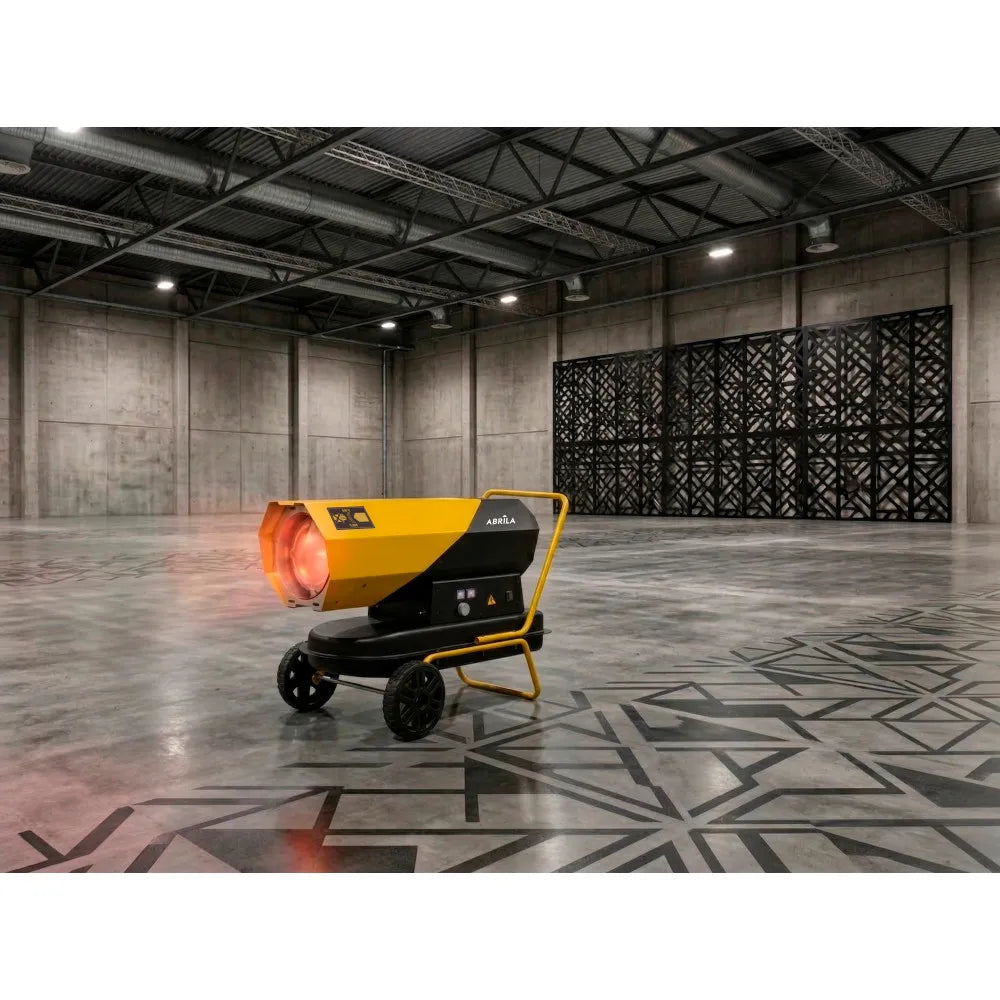 Cañón calefactor de gasóleo Dixon 30 kW de FABRILAMP en color negro/amarillo – vista de detalle
