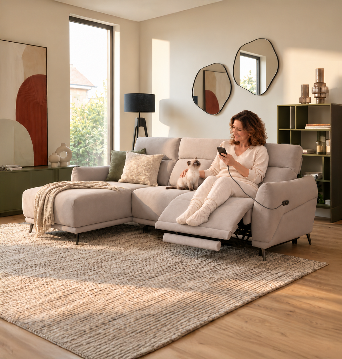 Sofá chaise longue Munich Chitra