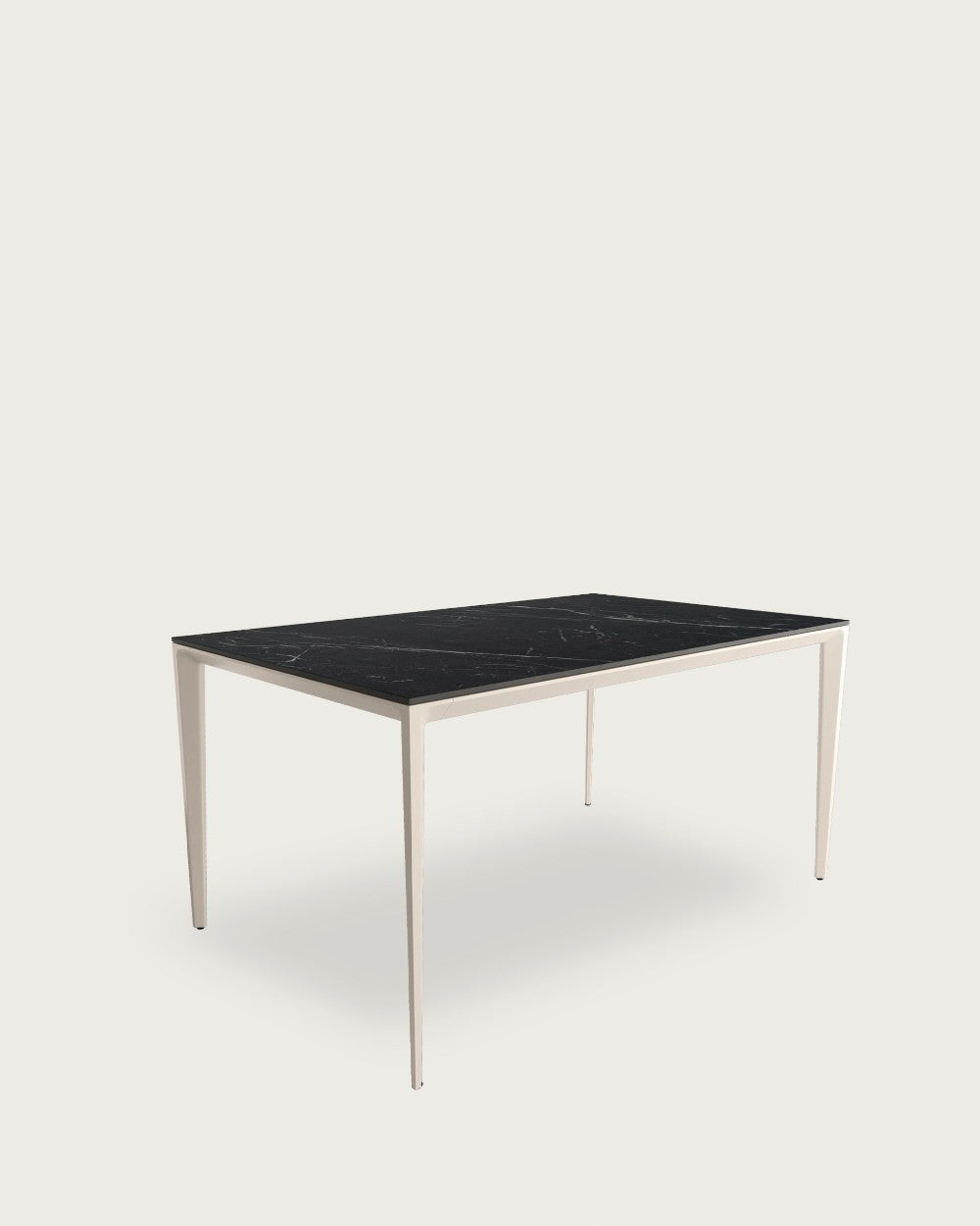 Mesa de comedor Cortes porcelánico 160x90 cm - Marfil / Marquina