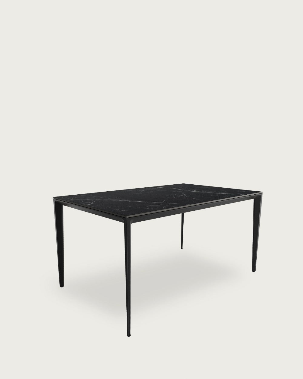 Mesa de comedor Cortes porcelánico 180x90 cm - Negro / Marquina