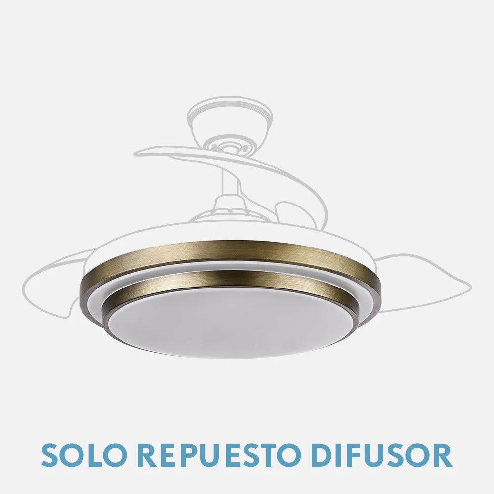 Difusor para ventilador de techo Ibe de FABRILAMP en color cuero – vista de detalle