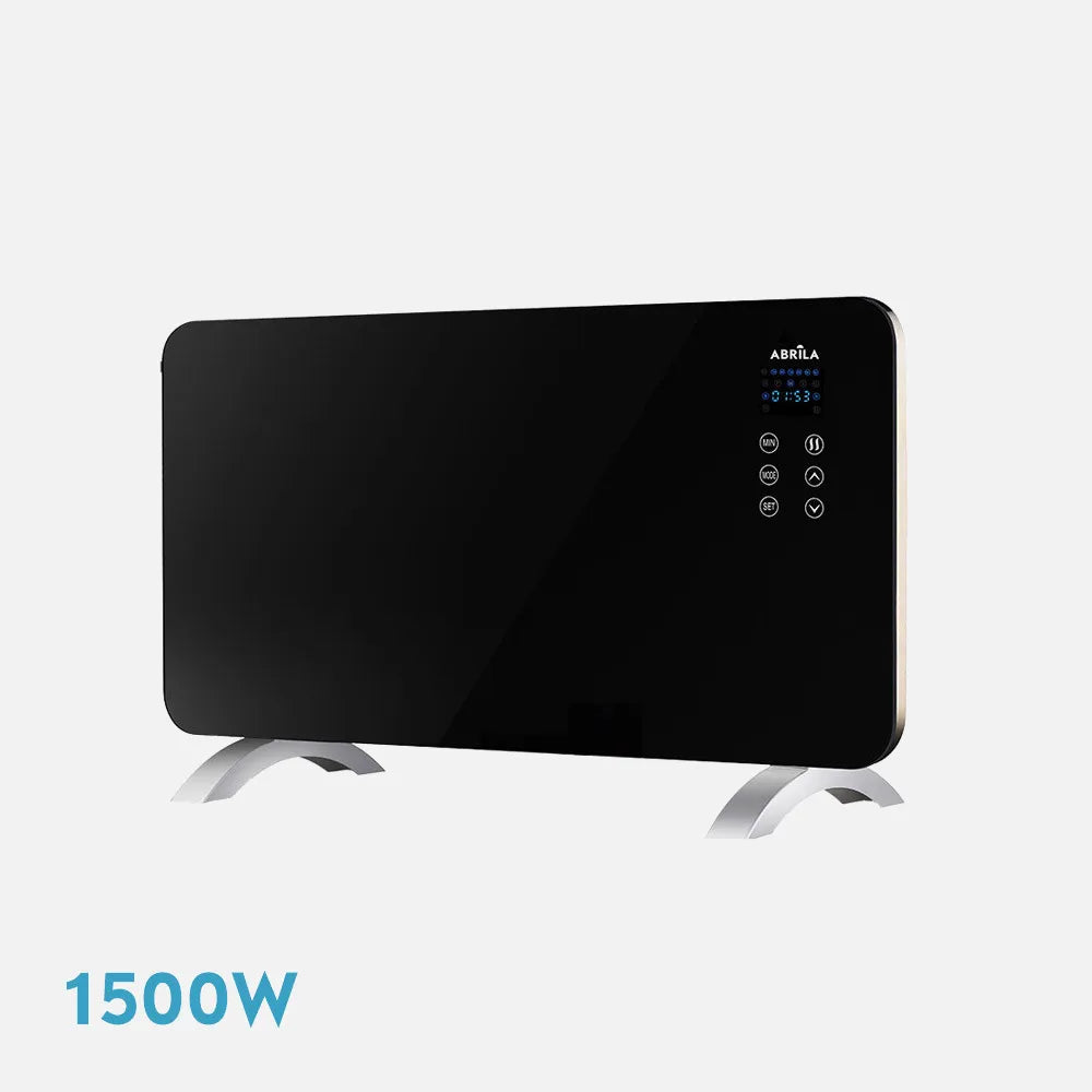 Emisor térmico de cristal Himalaya 1500 W de FABRILAMP en color negro – vista de detalle