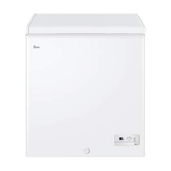 Congelador horizontal Hoover HOCH145EE blanco, vista exterior con tapa cerrada