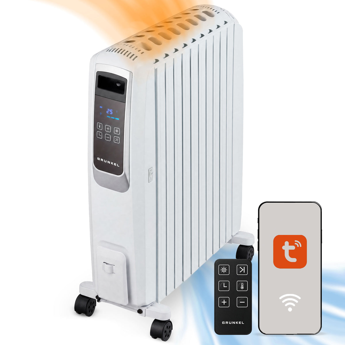 Radiador de aceite digital 10 elementos 2500 W Grunkel RAC-10PIROS
