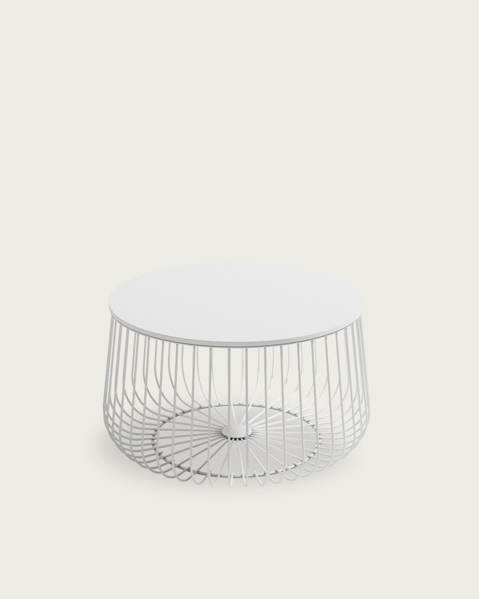 Mesa auxiliar Índico metal y madera 60x60 cm