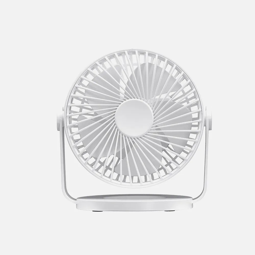 Miniventilador recargable de sobremesa Bretaña 5 W de FABRILAMP en color blanco – vista de detalle