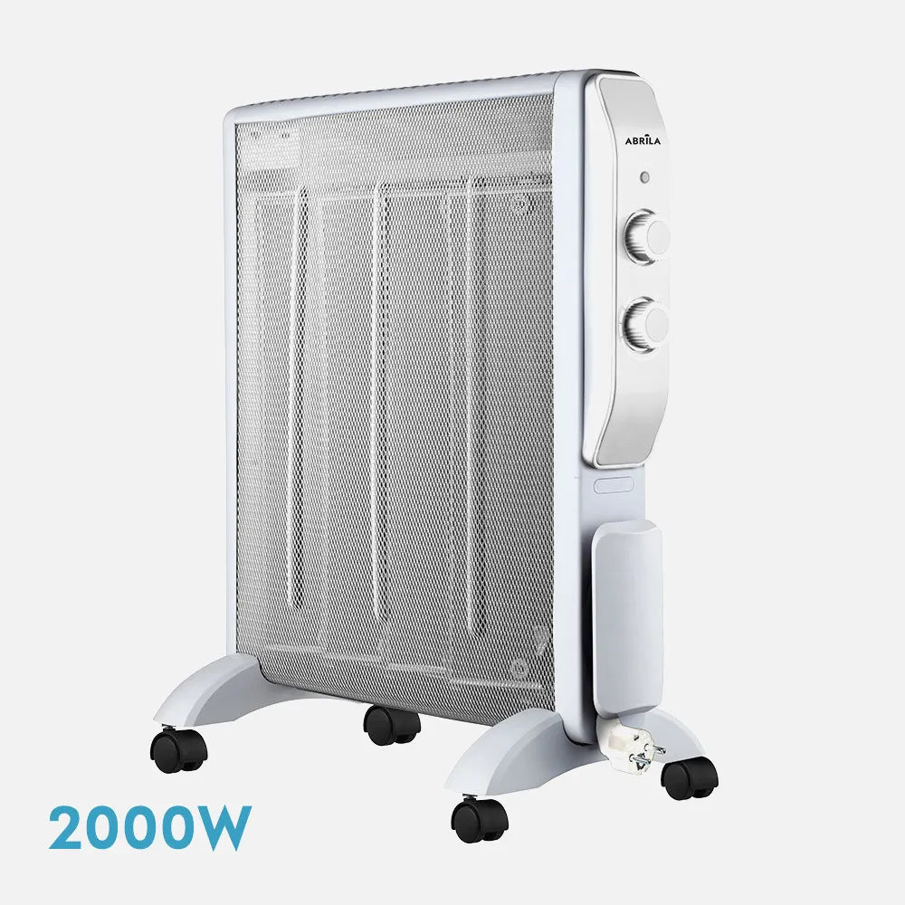Radiador de mica Abrigo 2000 W (61,5x56x26,5 cm) de FABRILAMP en color blanco/plata – vista de detalle