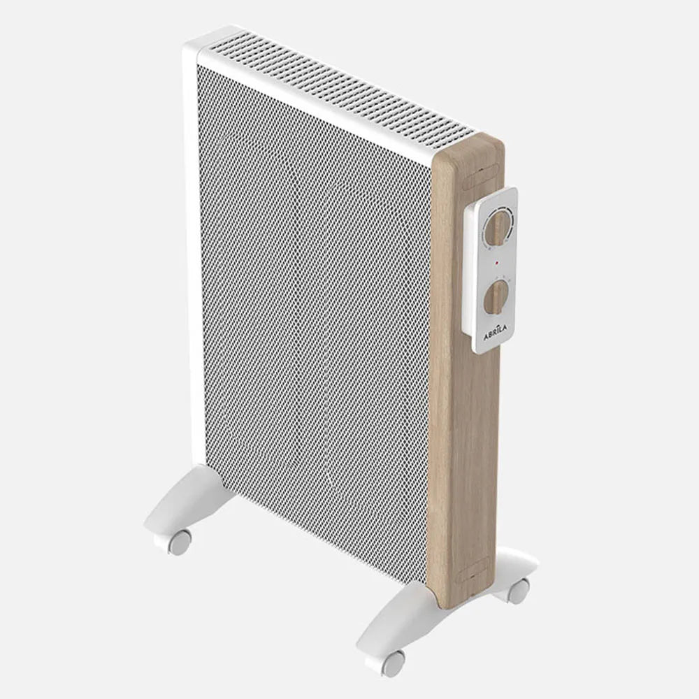Radiador de mica Badin 1500 W de FABRILAMP en color blanco/madera – vista de detalle