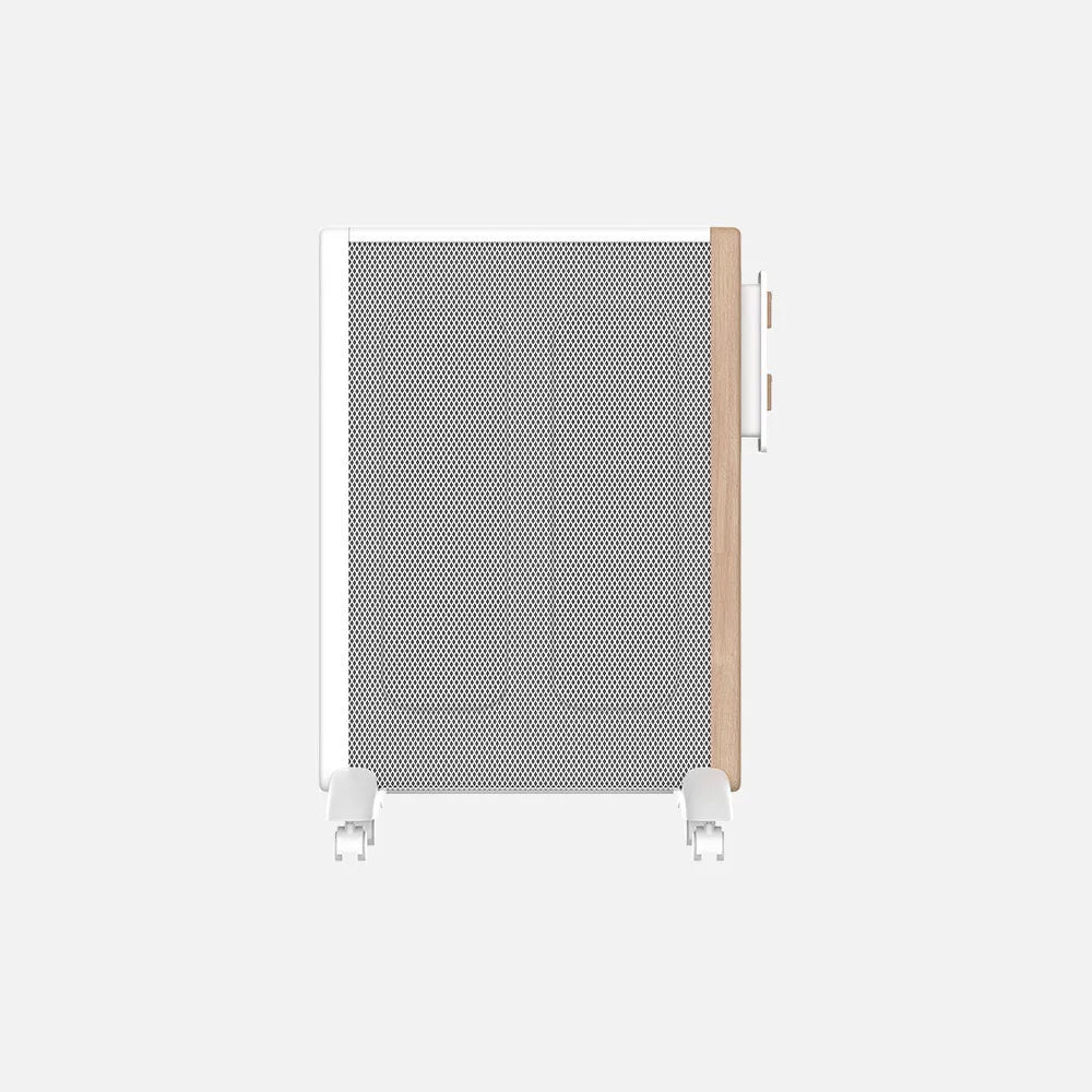 Radiador de mica Badin 1500 W de FABRILAMP en color blanco/madera – vista de detalle