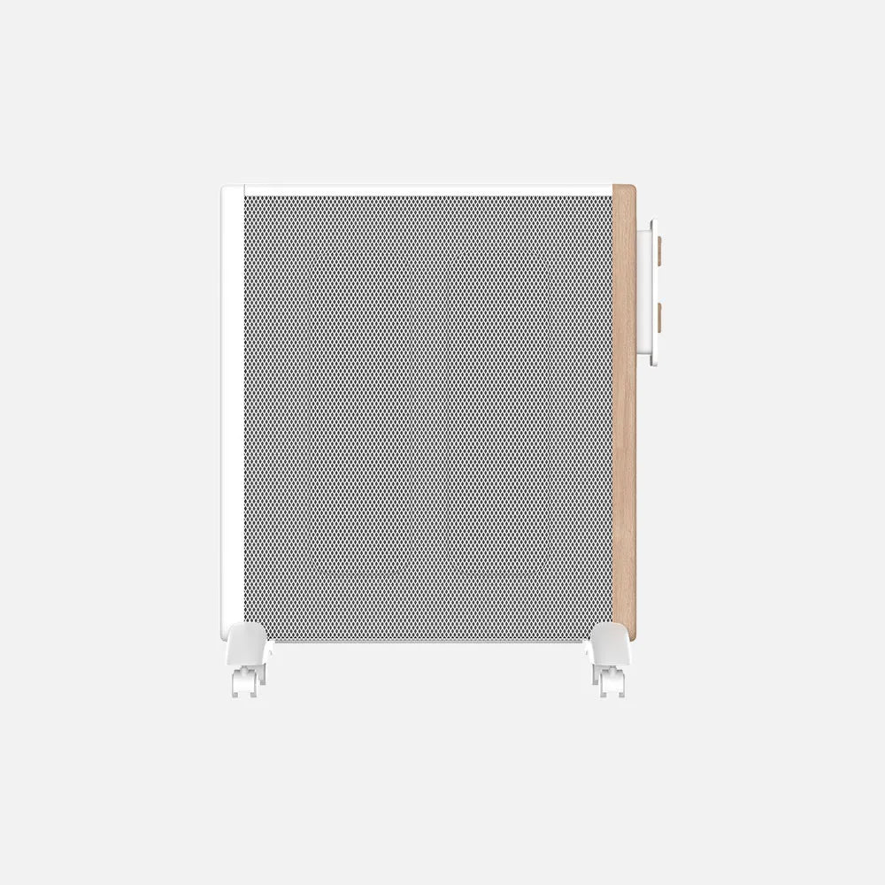 Radiador de mica Badin 2000 W de FABRILAMP en color blanco/madera – vista de detalle