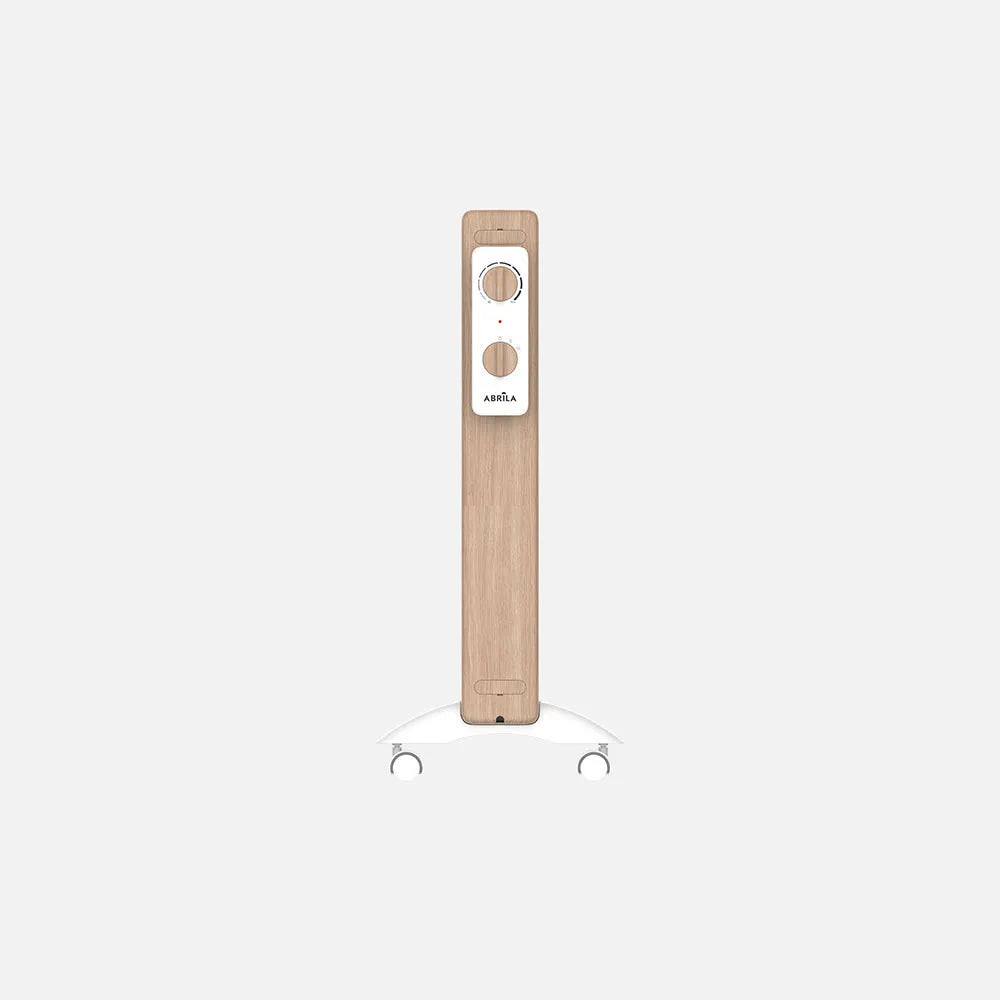 Radiador de mica Badin 2000 W de FABRILAMP en color blanco/madera – vista de detalle